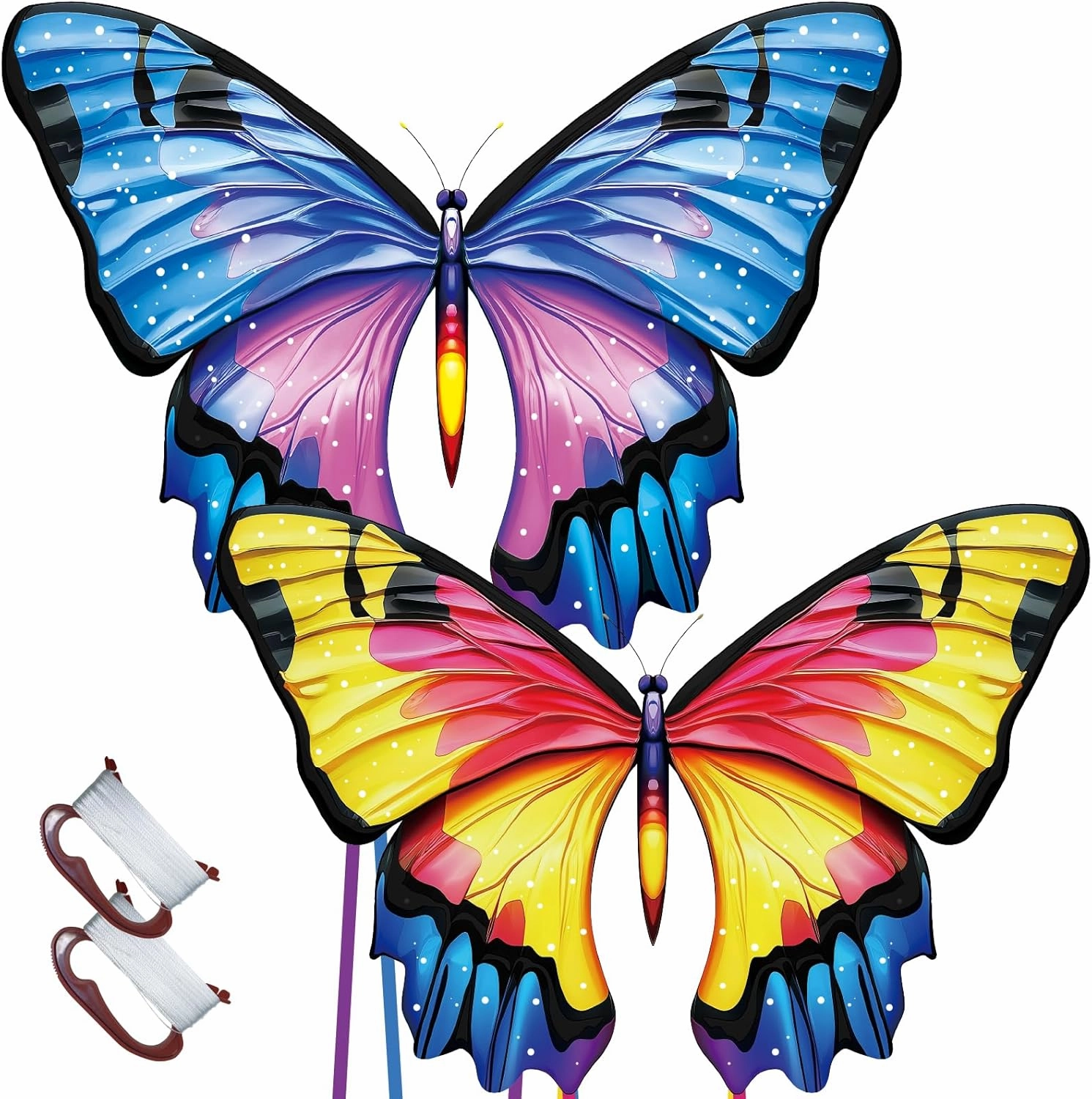 TOY Life Kites for Kids Ages 4-8, 48.4"x34.2" Large Butterfly Kite Beach Kite with 328.1Ft String Easy to Fly for Kids Adults, Gift for 3  Girls Boys for Outdoor Game Activities