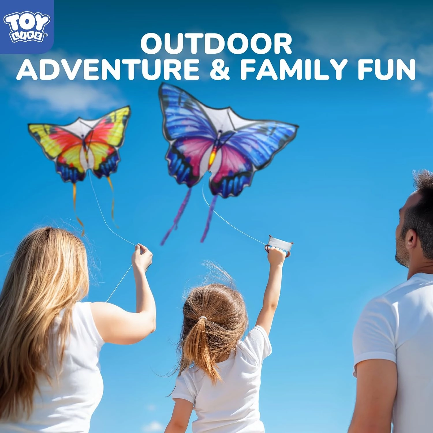 TOY Life Kites for Kids Ages 4-8, 48.4"x34.2" Large Butterfly Kite Beach Kite with 328.1Ft String Easy to Fly for Kids Adults, Gift for 3  Girls Boys for Outdoor Game Activities