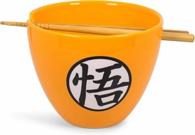 Toynk Dragon Ball Z Ceramic Noodle Bowl & Chopsticks Set, 16 Ounce, Official Goku Themed, Collectible, Dishwasher & Microwave Safe, Scratch Resistant, Stars Pattern, Anime & Manga Fans