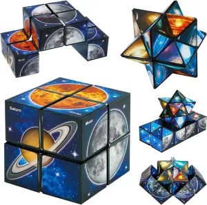 Toys for Boys Age 8-12 Gifts,Star Cube Magic Cube 2 in 1 Set for 9 10 11 12 Year Old Boy Girls,Infinity Cube Fidget Toy,Brain Development Puzzle Games for Children,Creative Gifts for Children