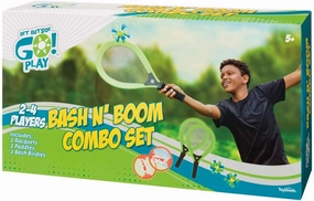 Toysmith Get Outside Go! Bash N Boom Combo Set - Bashminton Game, Two Player Outdoor Game for Boys and Girls Ages 5 