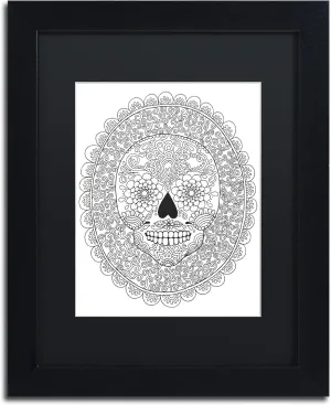 Trademark Fine Art ALI2811-B1114BMF Candy Skull by Hello Angel, 11x14-Inch, 11x14, Black Matte Frame