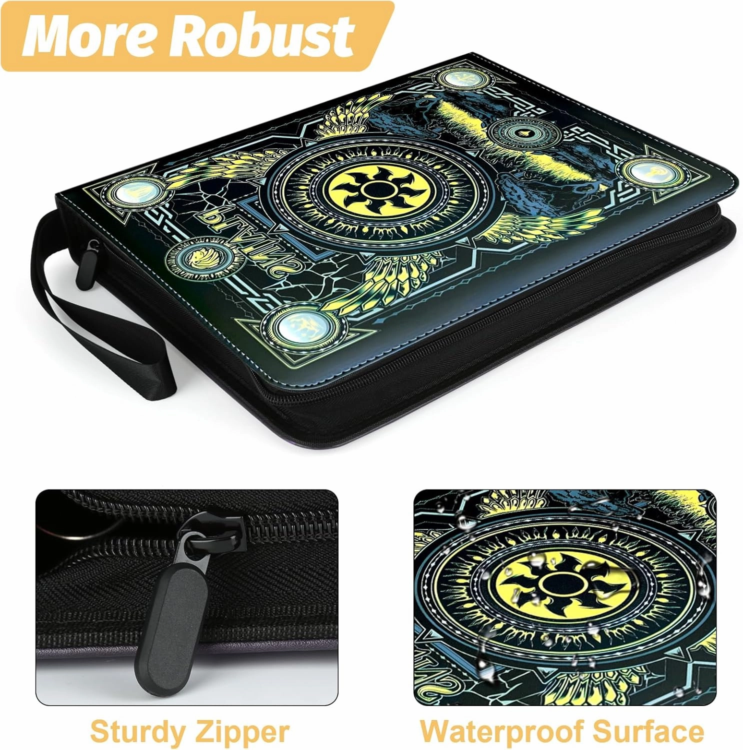 Trading Card Binder,9 Pocket Card Binder with Sleeves 720 Double Sided Pocket Premium Collector Card Album,Card Collection Folder for MTG,TCG,Yugioh,Game Cards (Yellow)
