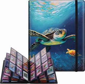 Trading Card Binder,9 Pockets Trading Card Album Folder,360 Side Loading Pocket Card Collection Binder,for Sports Cards,MTC,TCG,Game Cards,Collectible Trading Card Albums,Ocean Sea Turtle Fish