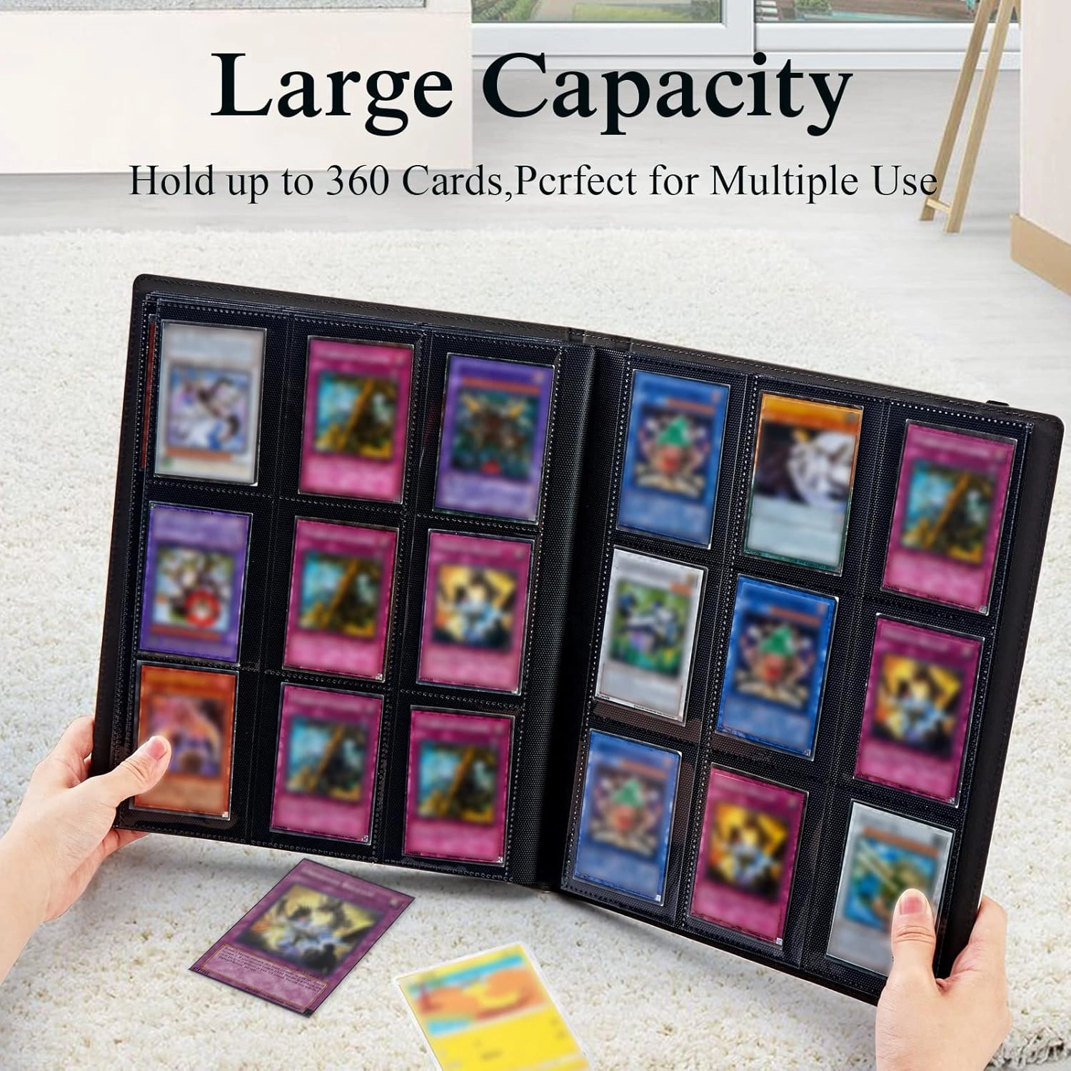 Trading Card Binder,9 Pockets Trading Card Album Folder,360 Side Loading Pocket Card Collection Binder,for Sports Cards,MTC,TCG,Game Cards,Collectible Trading Card Albums,Ocean Sea Turtle Fish