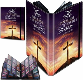 Trading Card Binder with 40 Sleeves, 9 Pocket Waterproof Card Book Holder Fits 720 Cards for Trading Cards, Football Cards, Pet Picture, Side Loading, Jesus Bible Cross Christian