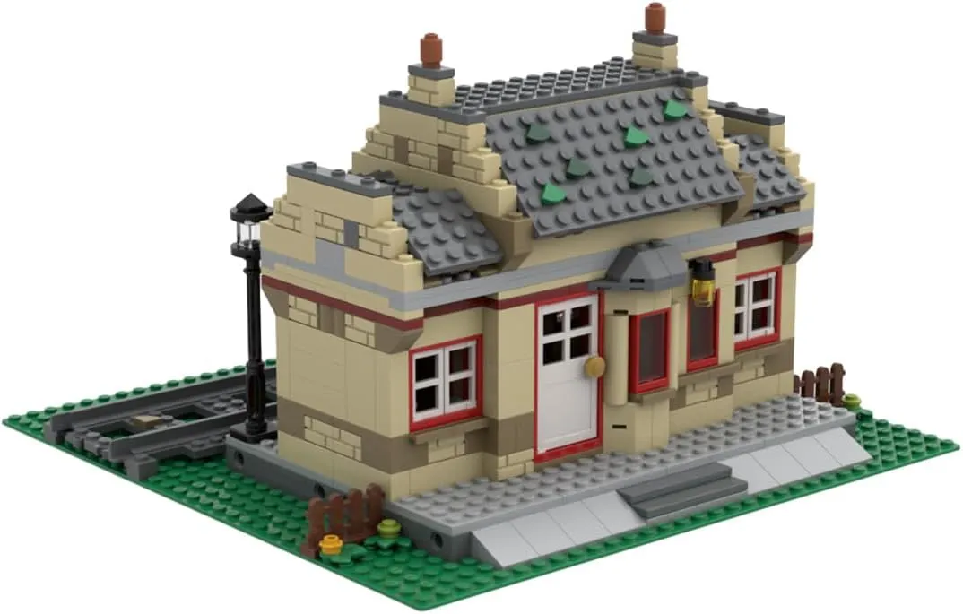 Train Station Modular Architectural Model Building Blocks Set, Street Scene Building Blocks, City Architecture Series Blocks Gift for Teen Adult (492PCS), 1CRMSTY5843XW7B6YV11Q