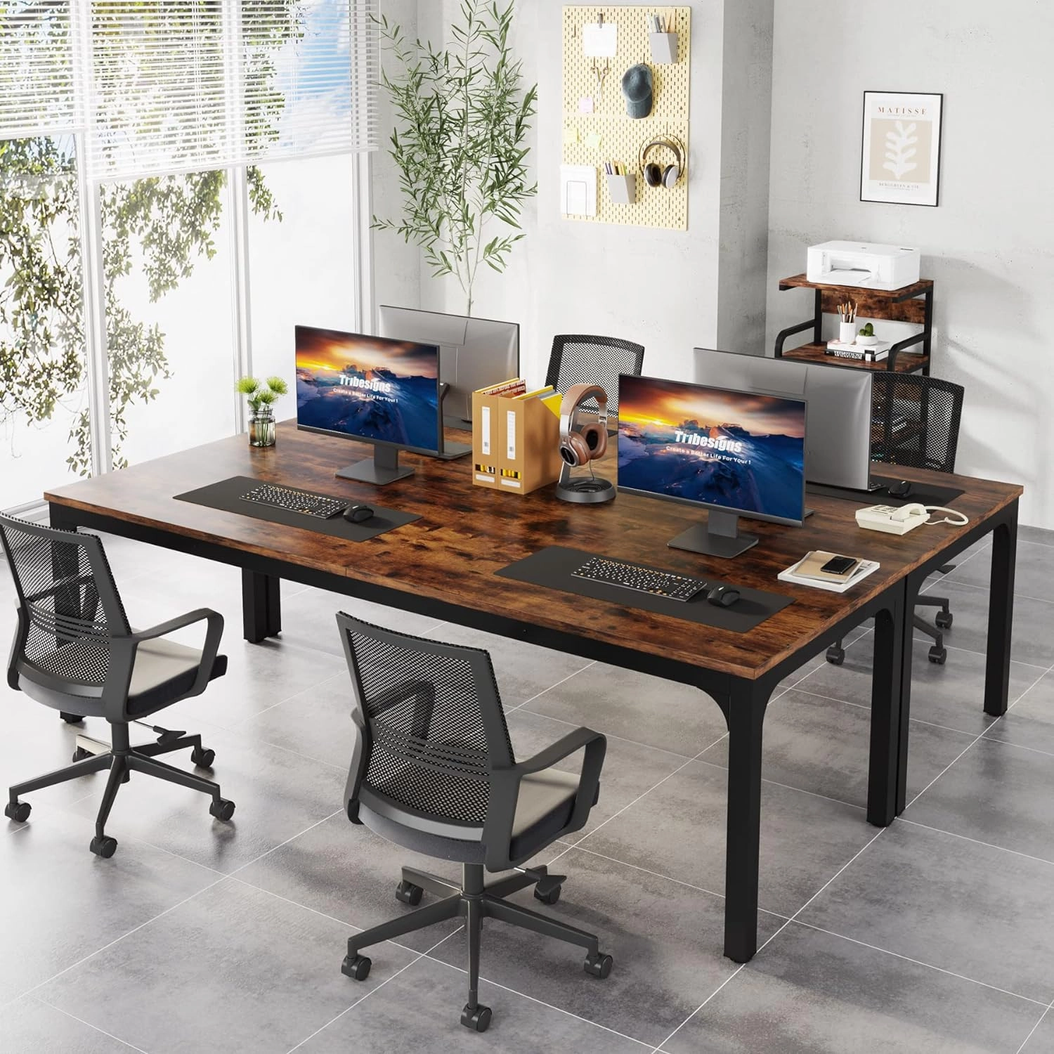 Tribesigns 78.7 Inches Extra Long Computer Desk 2 Person Desk, Double Long Desk, Workstaion for Home Office