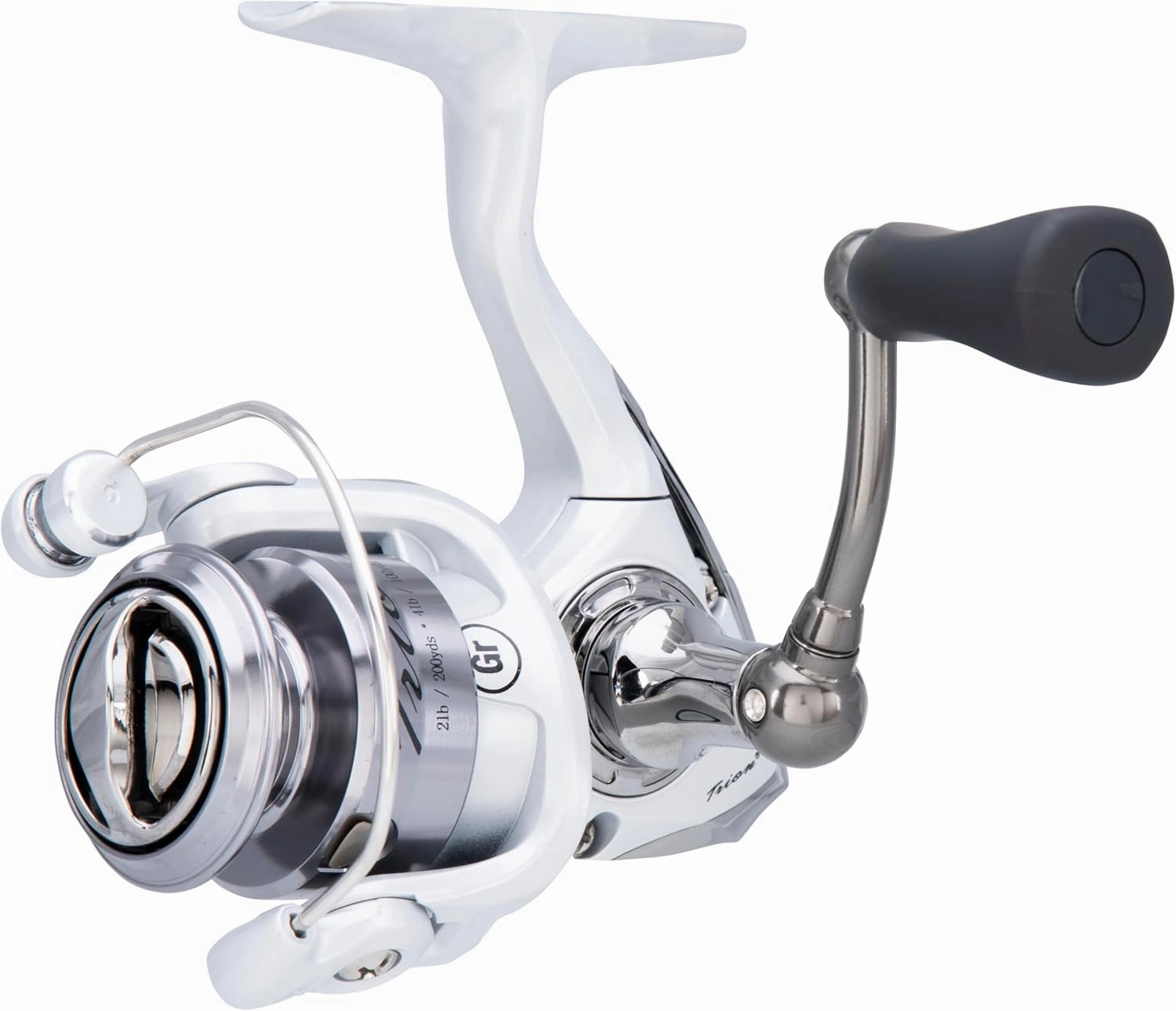 Trion Spinning Reel, Size 20 Fishing Reel, Right/Left Handle Position, Graphite Body and Rotor, Corrosion-Resistant, Aluminum Spool, Front Drag System