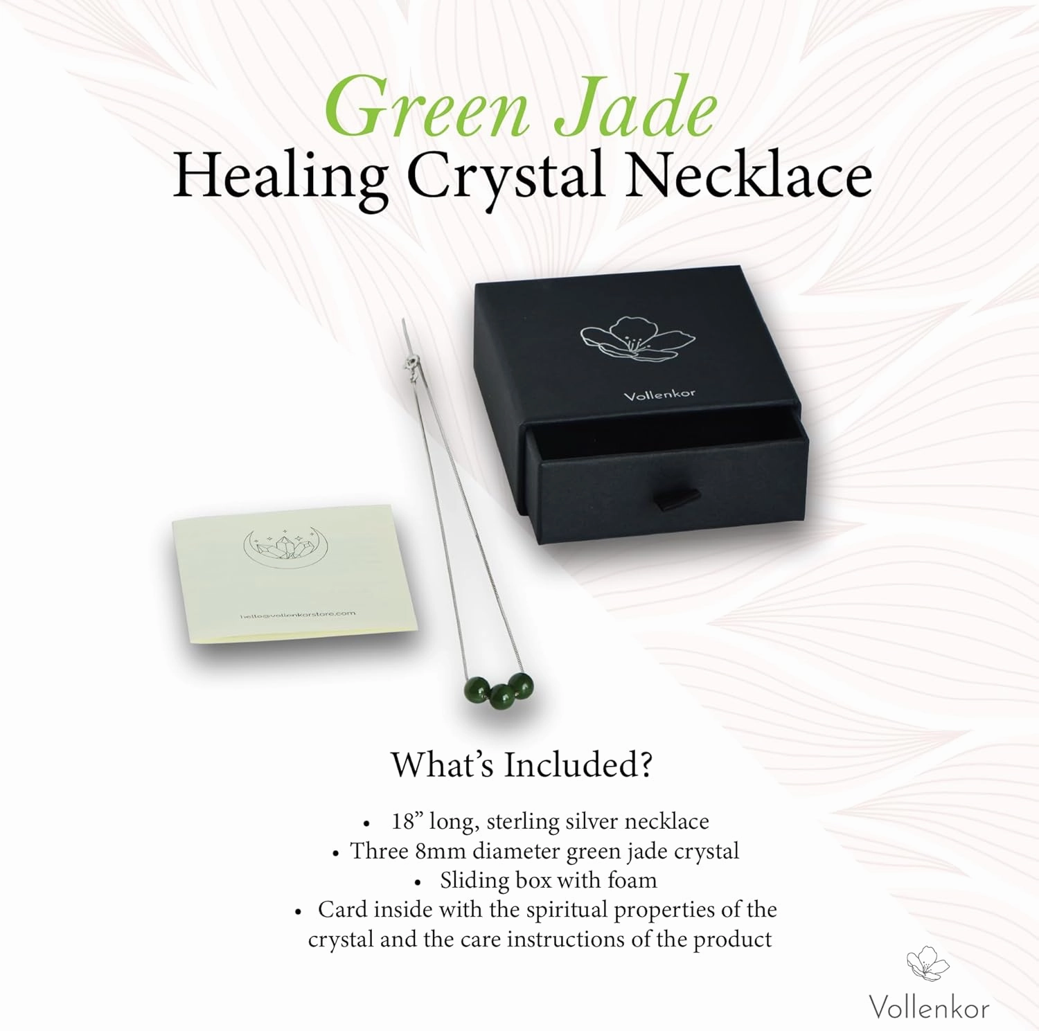 Triple Healing Crystal Necklace Adjustable Length with S925 sterling silver blockchain - Beautiful, Hypoallergenic Jewelry, Gift for Women. Green Jade, Purple Amethyst, Black Tourmaline, Red Carnelian