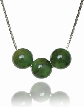 Triple Healing Crystal Necklace Adjustable Length with S925 sterling silver blockchain - Beautiful, Hypoallergenic Jewelry, Gift for Women. Green Jade, Purple Amethyst, Black Tourmaline, Red Carnelian