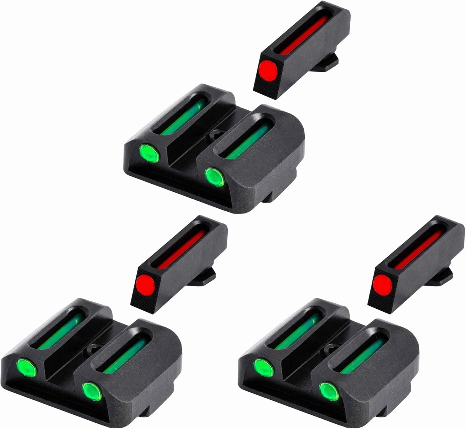 TruGlo Fiber Optic Handgun Glock Pistol Laser Sight Accessories Set with TRIDOT Aiming System, Front and Rear Colors for Glock 42 and 43 (3 Pack)