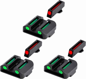TruGlo Fiber Optic Handgun Glock Pistol Laser Sight Accessories Set with TRIDOT Aiming System, Front and Rear Colors for Glock 42 and 43 (3 Pack)