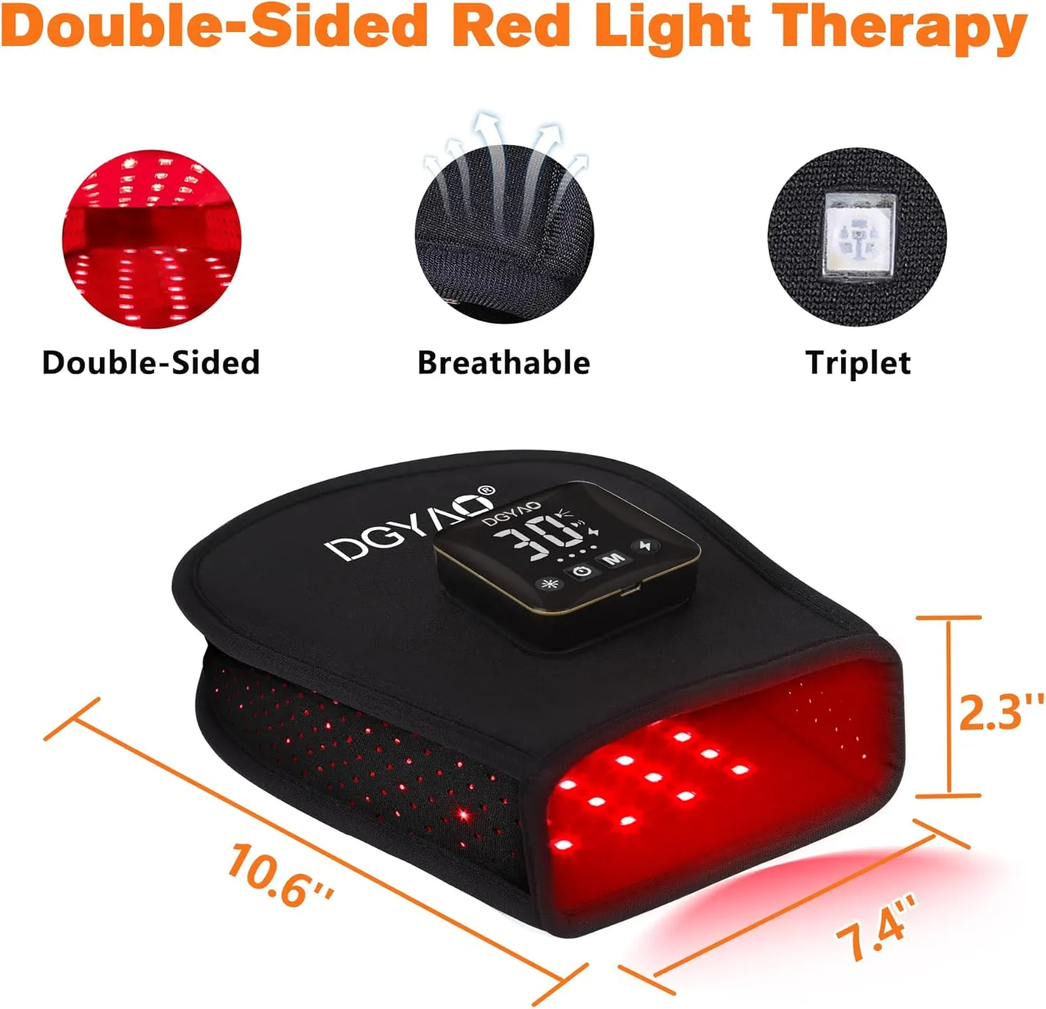 TUOB Red Light Therapy for Hand, Cordless Infrared Light Therapy Device with Battery, Led Light Therapy Double Side Pad Glove Deep Penetrate Joint Benefit for Hand Wrist Fingers Pain Relief
