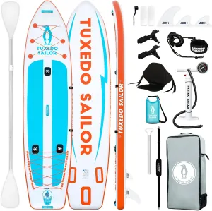 Tuxedo Sailor Inflatable Stand Up Paddle Board with Paddle Board Accessories for Kids and Adult