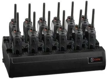 Twelve Bay Rapid Desk Charger for Kenwood KNB-57 Rechargeable Two Way Radio (Built-in Power Supply)