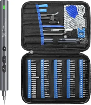 UF-TOOLS Mini Electric Screwdriver, 120 in 1 Small Portable Cordless Power Screwdriver, with 100 Precision Bits & LED Light & 20-bit Tool Set, Handy Repair Tool for Phone, Watch, Camera, Laptop
