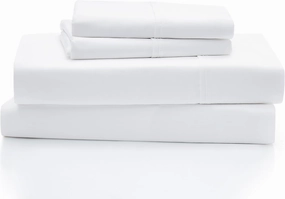 UGG 14180 Iona King 100% Cotton Bed Sheets and Pillowcases 4-Piece Set Matte Sateen Fabric Sleep in Luxury Machine Washable Resort Sheet Set, King, Ocean Bright White