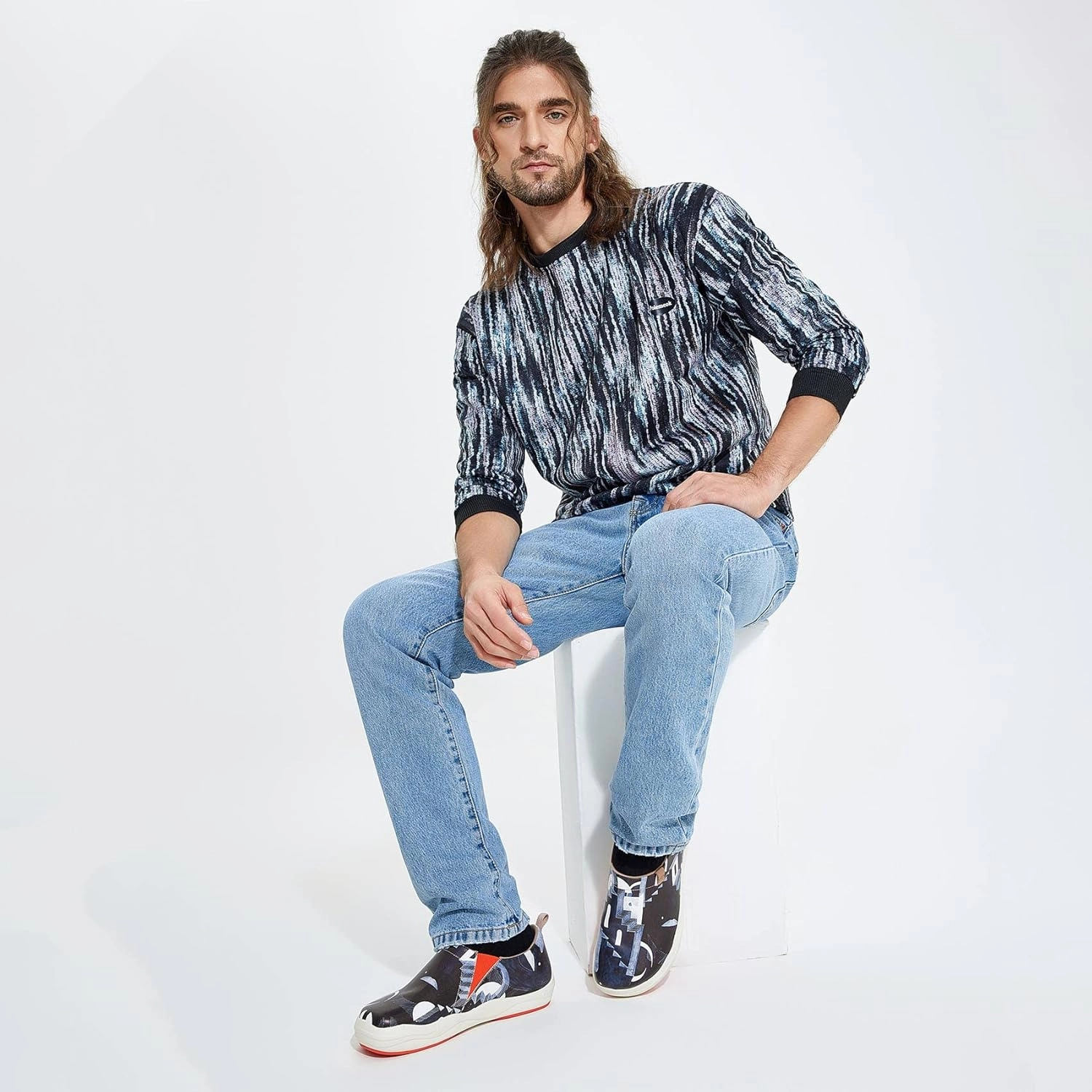 UIN Men's Fashion Sneakers Painted Walking Art Travel Shoes Toledo Ⅷ