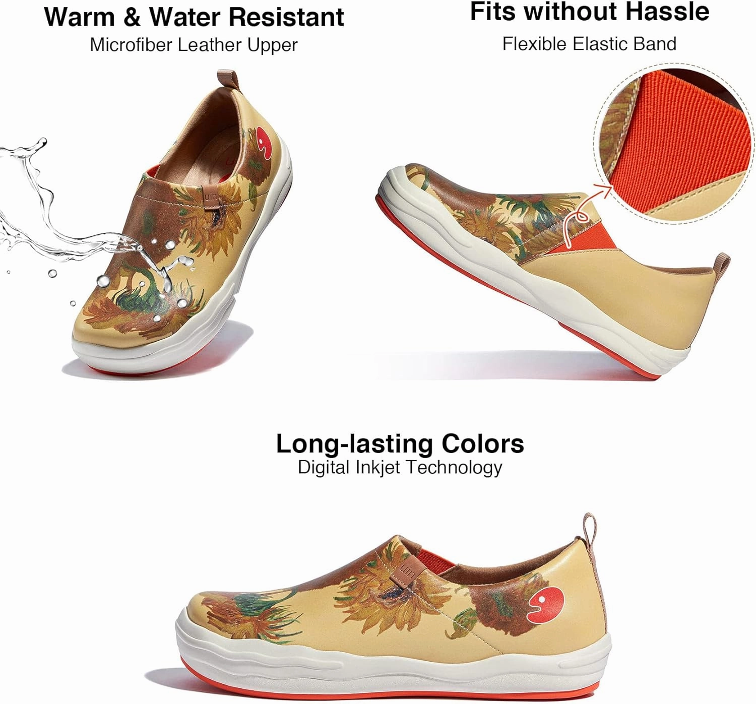 UIN Men's Fashion Sneakers Painted Walking Art Travel Shoes Toledo Ⅷ