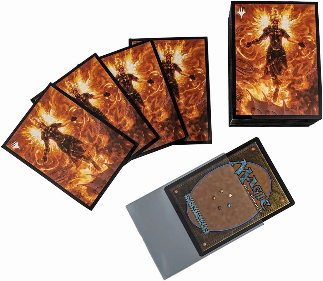 Ultra PRO - March of The Machine 100ct Deck Protector Sleeves ft. Chandra, Hope’s Beacon for Magic: The Gathering, Protect & Store Collectible Trading Cards & Gaming Cards, Prevent Card Damage
