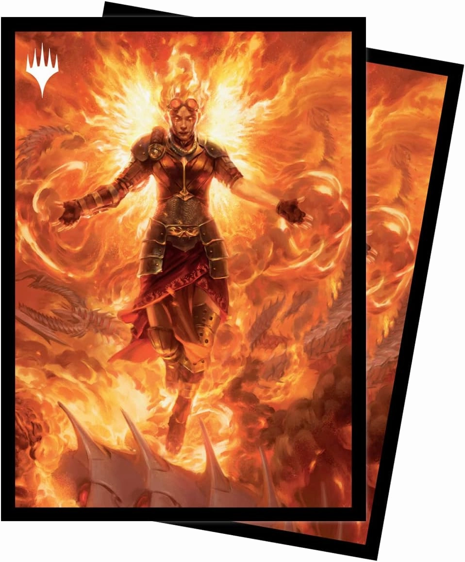 Ultra PRO - March of The Machine 100ct Deck Protector Sleeves ft. Chandra, Hope’s Beacon for Magic: The Gathering, Protect & Store Collectible Trading Cards & Gaming Cards, Prevent Card Damage