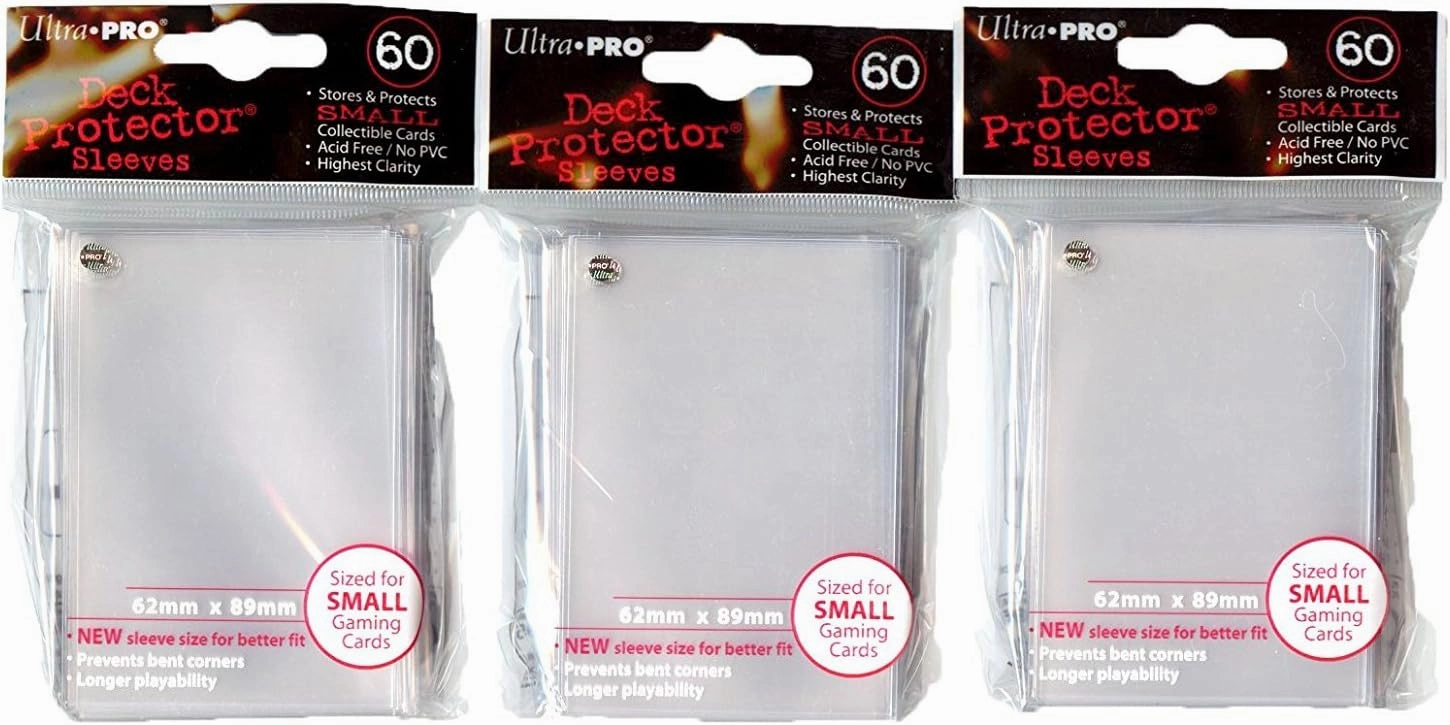 Ultra Pro Card Supplies YuGiOh Sized Deck Protector Sleeves Clear 60Count X3 by