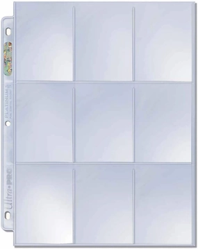 Ultra PRO Platinum Series 9-Pocket Pages (50 ct.) - Card Sleeves Binder Sheets for Trading, Sports, and Gaming Cards - Archival Safe
