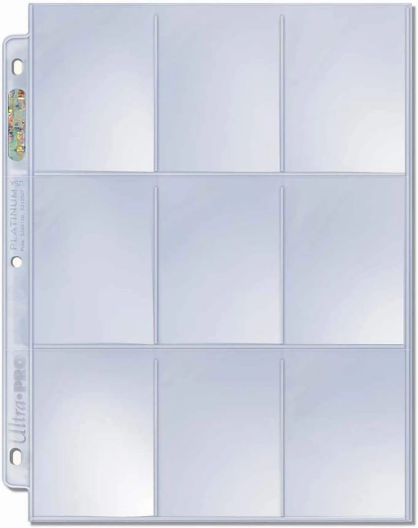 Ultra PRO Platinum Series 9-Pocket Pages (50 ct.) - Card Sleeves Binder Sheets for Trading, Sports, and Gaming Cards - Archival Safe