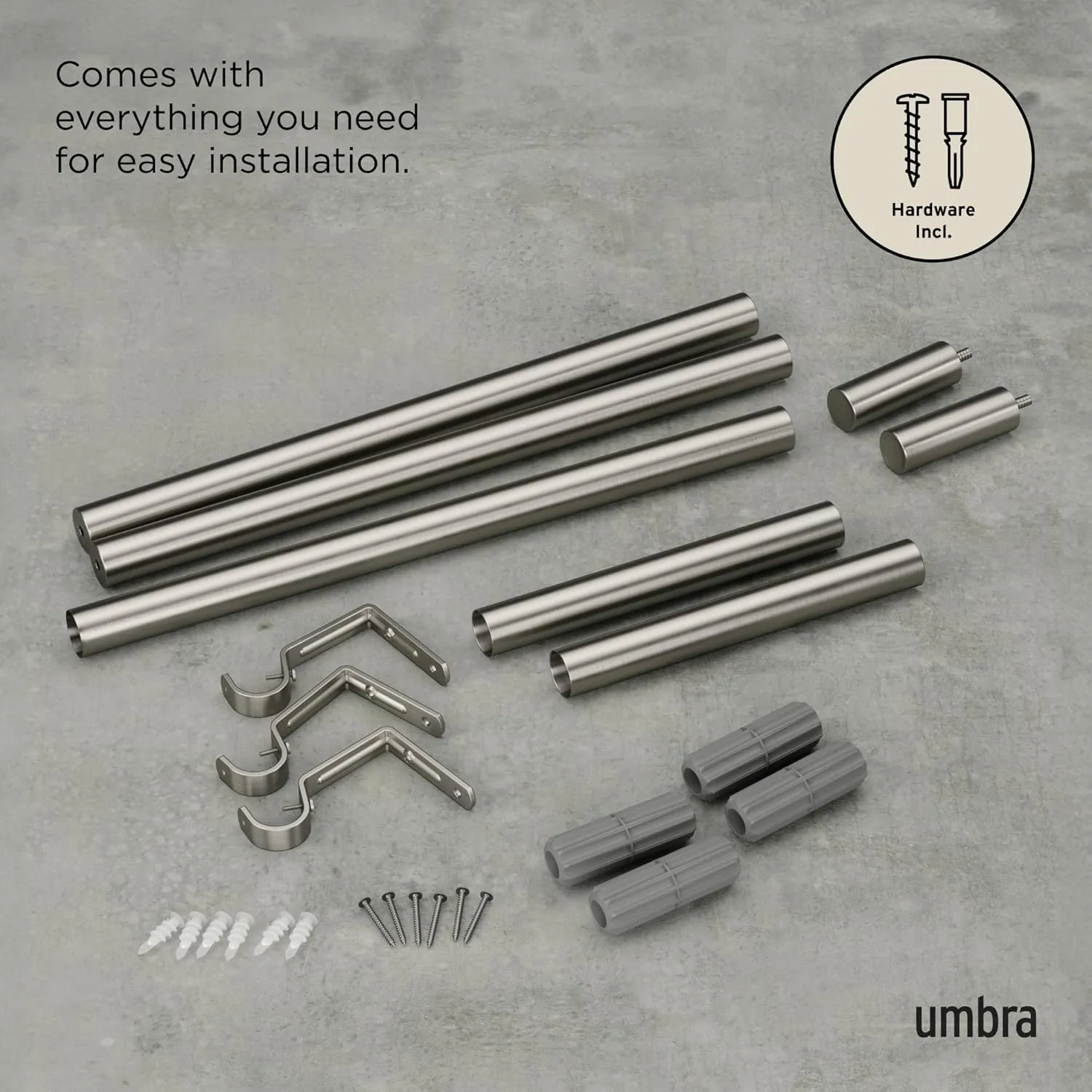 Umbra 1022628-411 Zen Curtain Rod, Nickel