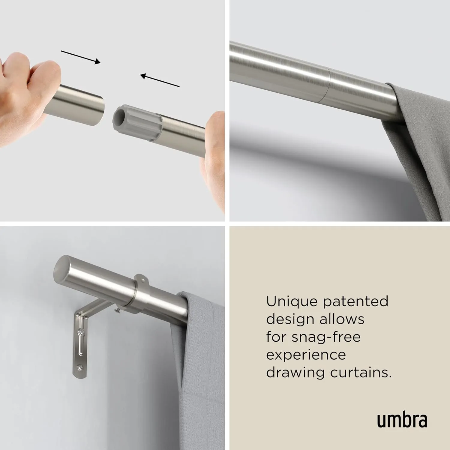 Umbra 1022628-411 Zen Curtain Rod, Nickel