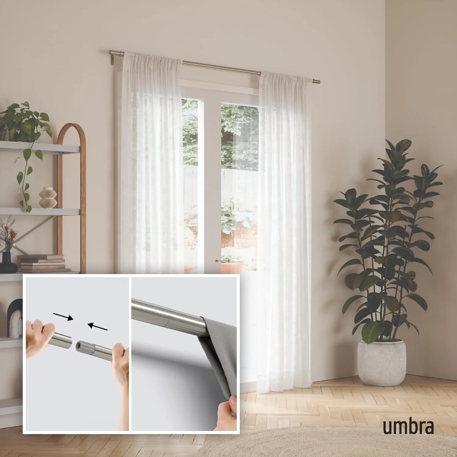 Umbra 1022628-411 Zen Curtain Rod, Nickel