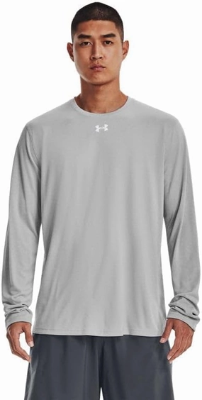 Under Armour Men's Team Tech Loose White/Grey Long Sleeve Shirt