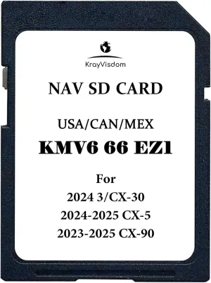 Updated Navigation SD Card | GPS Map Card Compatible with CX-5(2024-2025), CX-30/3(2024), CX-90(2023-2025) | USA/CAN/MEX Maps