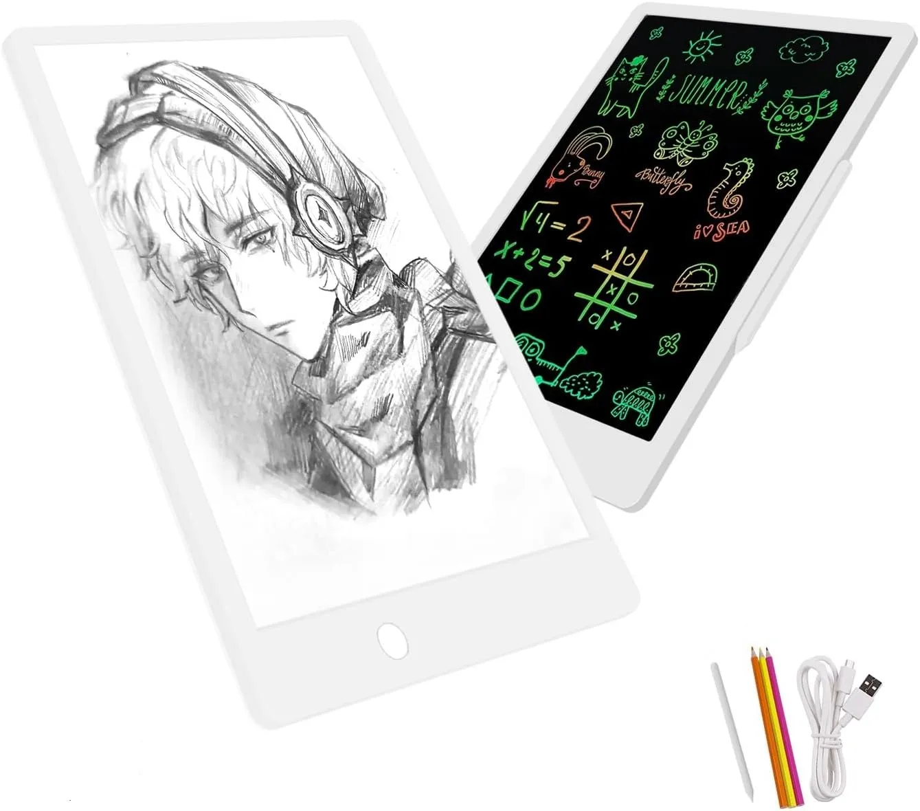 Upgraded A4 LCD Written Tablet LED Copy Board, Ultra-Thin Dimmable USB Charging Writing Tablet Copy Board 2 in 1 Light Pad for Memo, Diamond Painting, Tattoo, Drawing, Graffiti, Stencil Making
