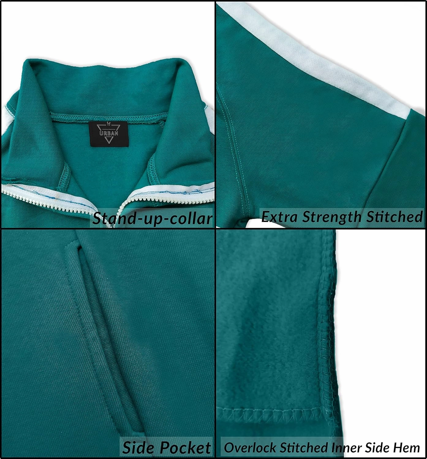 URBAN BUCK Mens Full Zip Casual Tracksuit Set Regular Fit Running Jogging Sport 2 Piece Athletic Green Men Sweat Suit