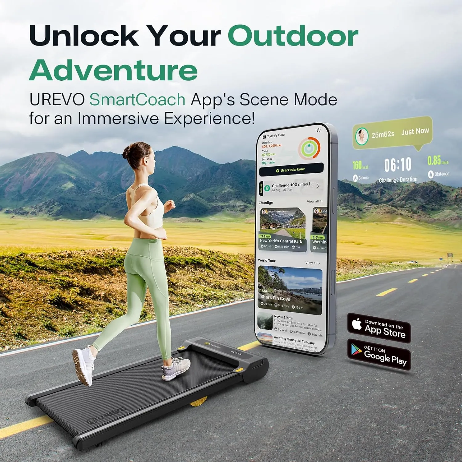 UREVO Under Desk Treadmill, Walking Pad Treadmills for Home, Portable Walking Treadmill 2.25HP, Walking Jogging Machine with 265 lbs Weight Capacity Remote Control LED Display