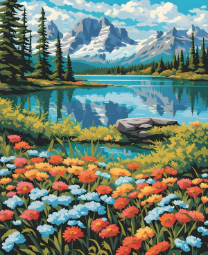 USA Great Places (126) - Glacier National Park, Montana - Van-Go Paint-by-Number Kit 40x50cm no Frame