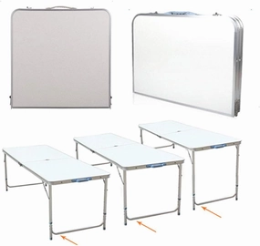 Utility Tables Folding Camping Table Adjustable, Portable Picnic Table Camping Furniture 120 x 60 x 70 4Ft Portable Multipurpose Folding Table