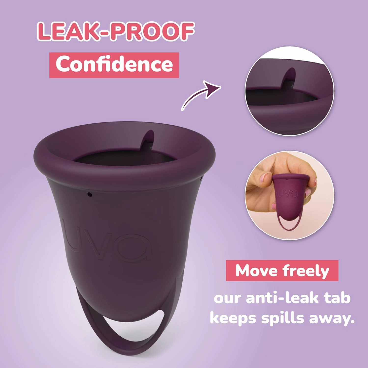 UVA 2 Reusable Menstrual Cup Kit - Size B for Heavy Flow - 10-Year Durable & Leak-Proof Silicone - Large Menstrual Cup, Sterilizer & Traveling Bag Period Cup Set