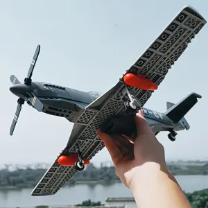 Uvini Military Fighter Jet P-51 Mustang Fighter Air Force Building Block Set (258Pcs) Army Aircraft Model Airplane Building and Military Toys Gifts for Kid and Adult