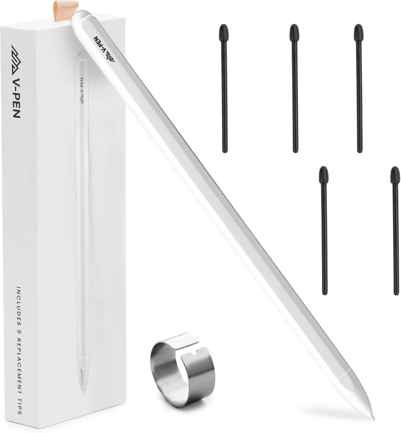 V-Pen EMR Stylus Remarkable 2 Pen Replacement with Digital Eraser   5 Tips | 4096 Pressure Level Sensitivity & Palm Rejection | Digital Pen Marker Plus Compatible Kindle Scribe & Tablet Pen | White