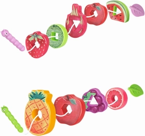 Vaguelly 1set Fruits Block Threading Toy Interactive Lacing Beads for Toddlers Educational Puzzle Toy for Shape Classification and Spatial Perception Birthdays and Holidays