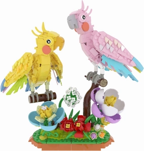 Valentine Building Toy Set Lovebirds, Macaw Parrots for Valentine's Day, Living Room Decor, Home Office Decor Idea, Build and Display Creative Activity for Artistic Adults