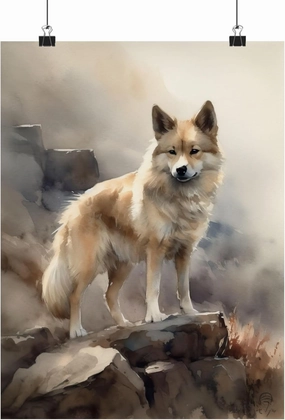 Vanover Designs Icelandic Sheepdog Dog Poster, Cute Dog, Dog Lover Gift, Animal Poster, Dog Wall Art, Cute Pet Portrait, Dog Art Print 1