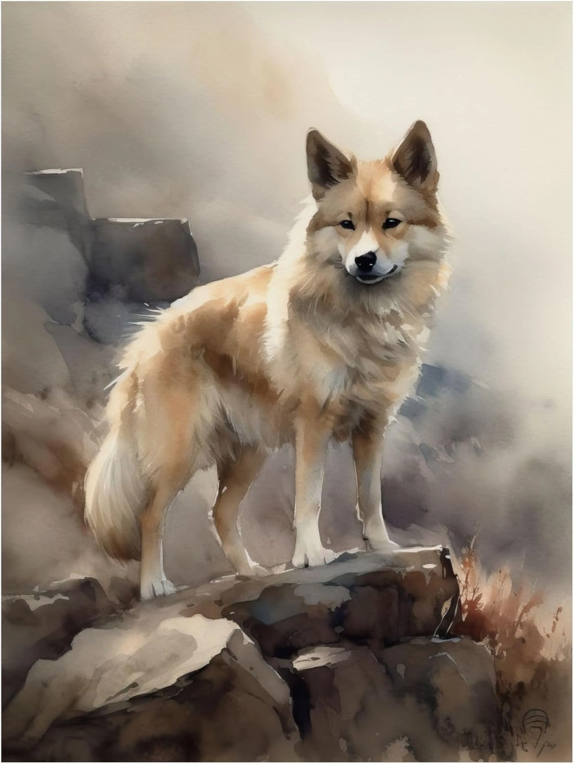 Vanover Designs Icelandic Sheepdog Dog Poster, Cute Dog, Dog Lover Gift, Animal Poster, Dog Wall Art, Cute Pet Portrait, Dog Art Print 1