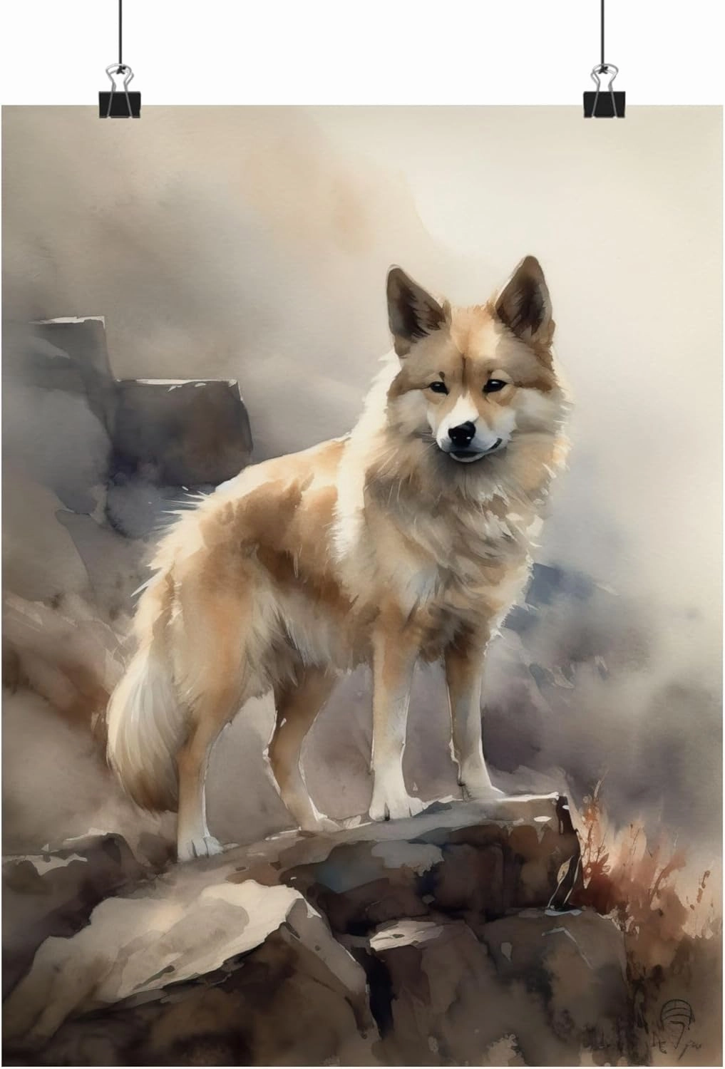 Vanover Designs Icelandic Sheepdog Dog Poster, Cute Dog, Dog Lover Gift, Animal Poster, Dog Wall Art, Cute Pet Portrait, Dog Art Print 1