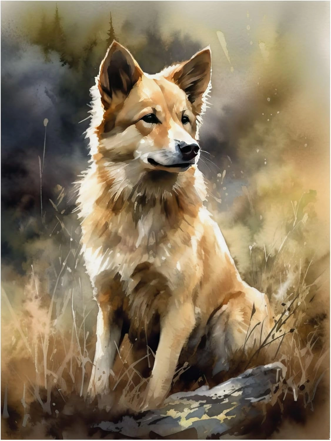 Vanover Designs Icelandic Sheepdog Poster, Wall Art Decor, Dog Lover Gift, Animal Poster, Dog Wall Art, Cute Pet Portrait, Dog Art Print 2