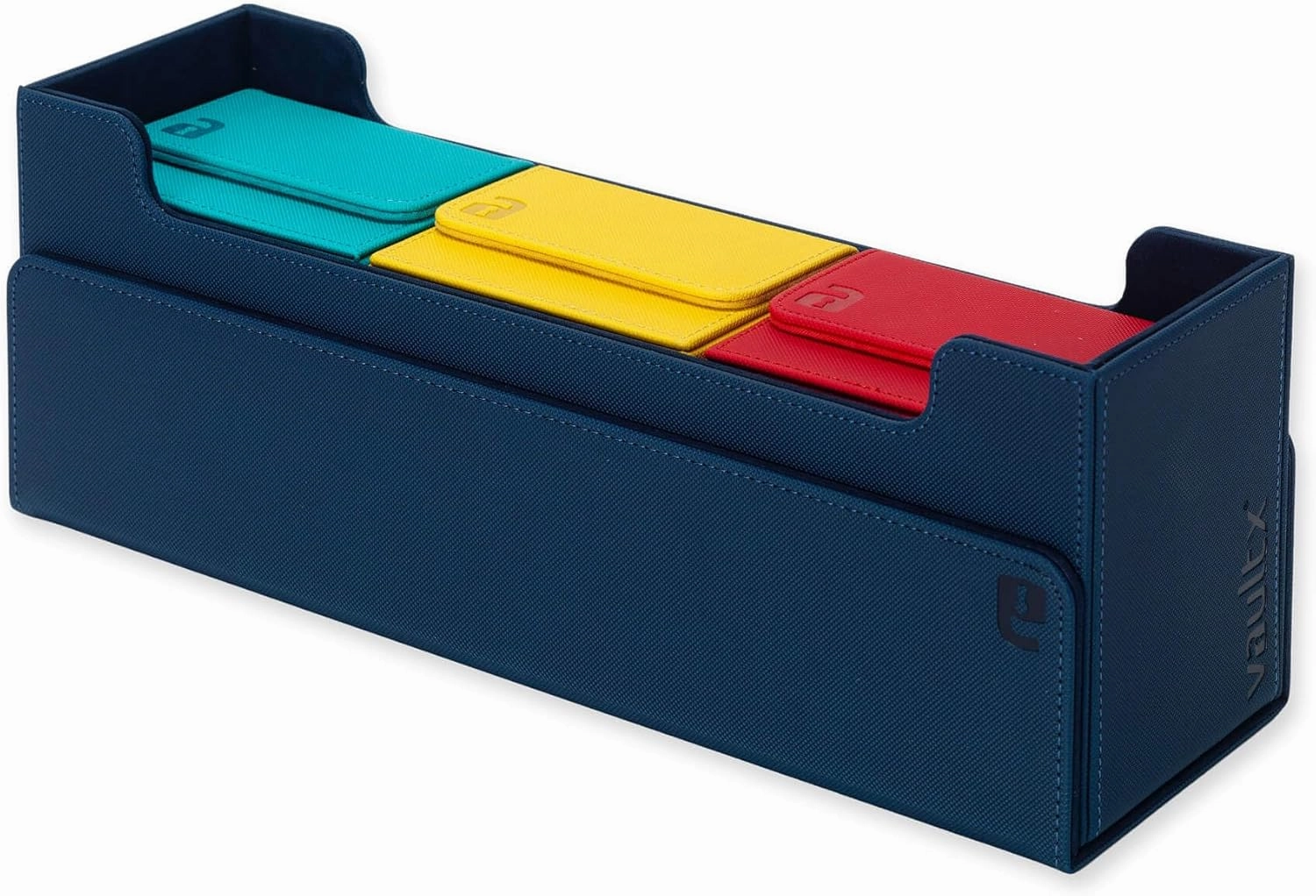 Vault X Trading Card Storage Box, Premium Exo-Tec Material, Detachable Magnetic Lid, Dividers & Foam Fillers, Organise Deck Boxes, Toploaders, Sleeved Cards, for Collectible Games, Sports, TCG (Blue)