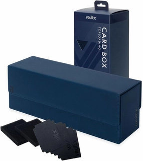 Vault X Trading Card Storage Box, Premium Exo-Tec Material, Detachable Magnetic Lid, Dividers & Foam Fillers, Organise Deck Boxes, Toploaders, Sleeved Cards, for Collectible Games, Sports, TCG (Blue)